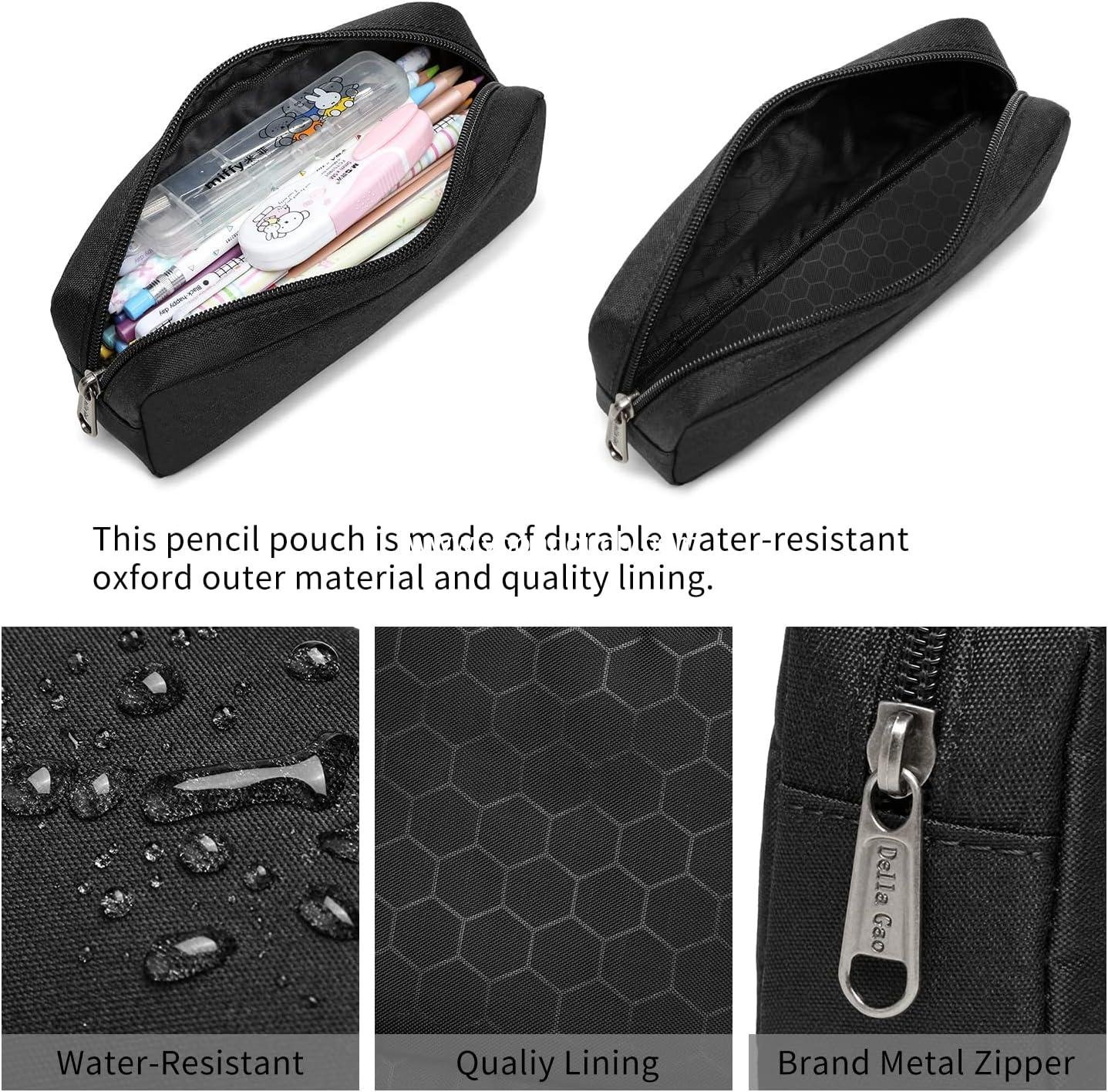 Wholesale Large Capacity Pencil Case - Small Pencil Pouch for Markers, Coins, and Office Stationery Organizer (Black) - Supplier