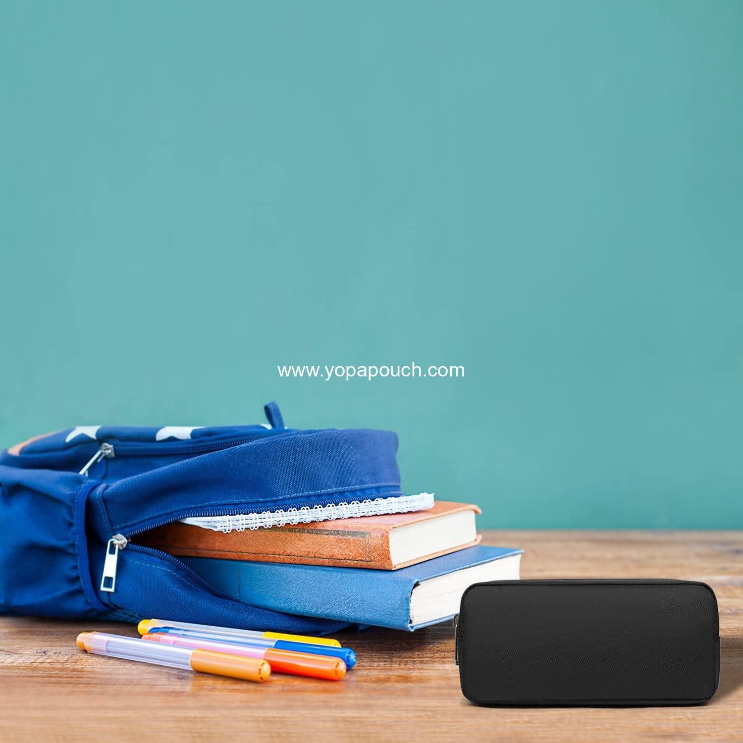 Wholesale Large Capacity Pencil Case - Small Pencil Pouch for Markers, Coins, and Office Stationery Organizer (Black) - Supplier