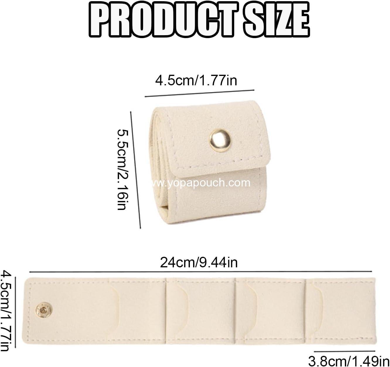 OEM Mini Travel Jewelry Roll Bag with Buckle, Portable Foldable Multifunctional Pouch for Earrings, Rings, Necklaces - Pink, Wholesale Supplier