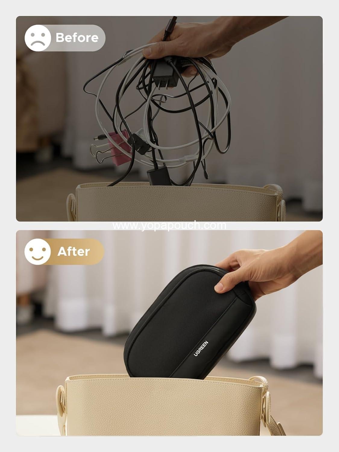 Wholesale Multifunctional Electronics Organizer Travel Case Bag for Cables, SD Cards, Earbuds, Chargers, USB Adapters, and Accessories - Medium Size Supplier