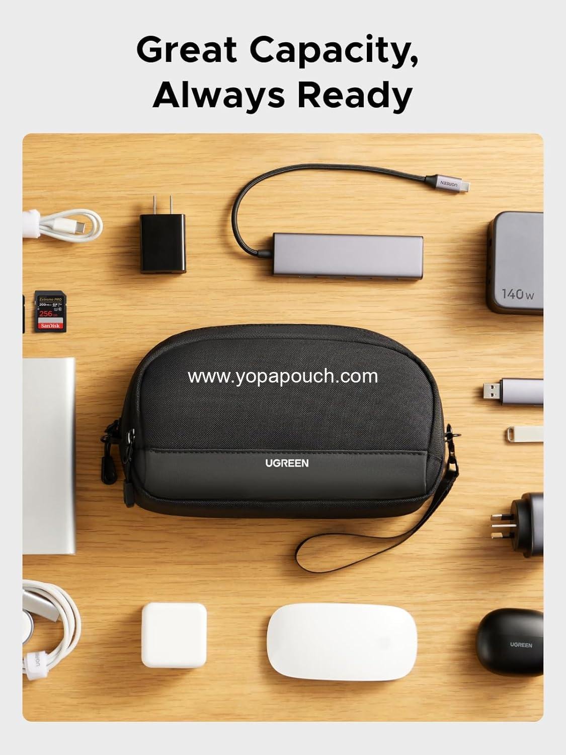 Wholesale Multifunctional Electronics Organizer Travel Case Bag for Cables, SD Cards, Earbuds, Chargers, USB Adapters, and Accessories - Medium Size Supplier