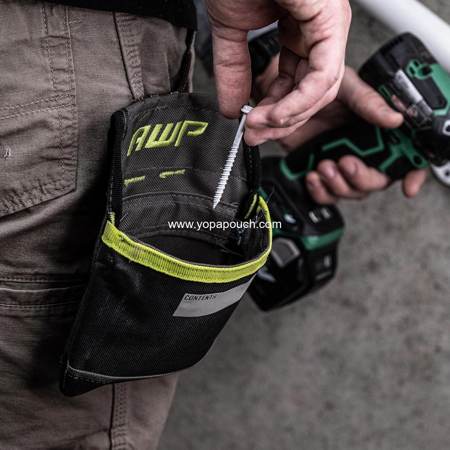 Wholesale Clip-on Fastener Tool Pouch - Small Utility Bag with Spring-Loaded Closure for Nails, Screws, and Electrical Accessories, 1L-039-2 Supplier