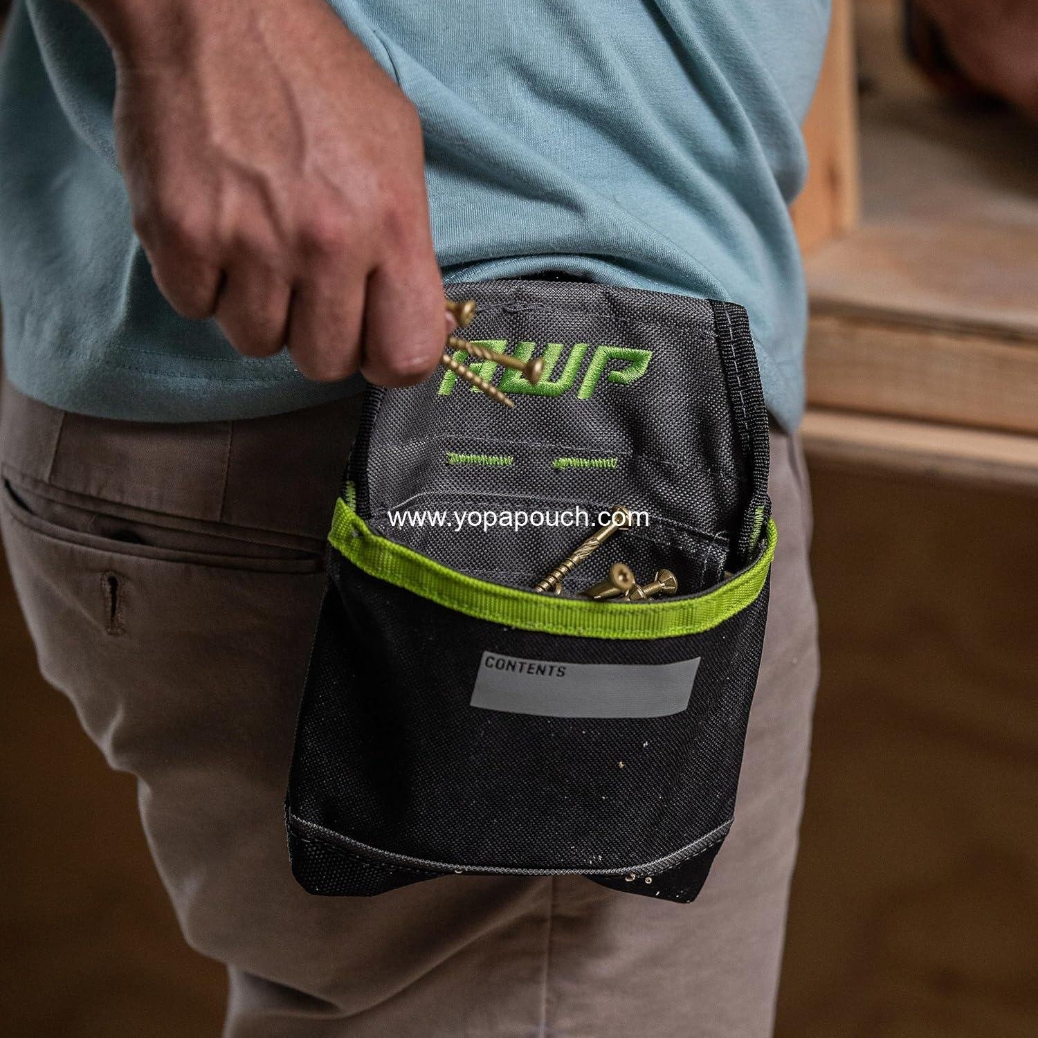 Wholesale Clip-on Fastener Tool Pouch - Small Utility Bag with Spring-Loaded Closure for Nails, Screws, and Electrical Accessories, 1L-039-2 Supplier