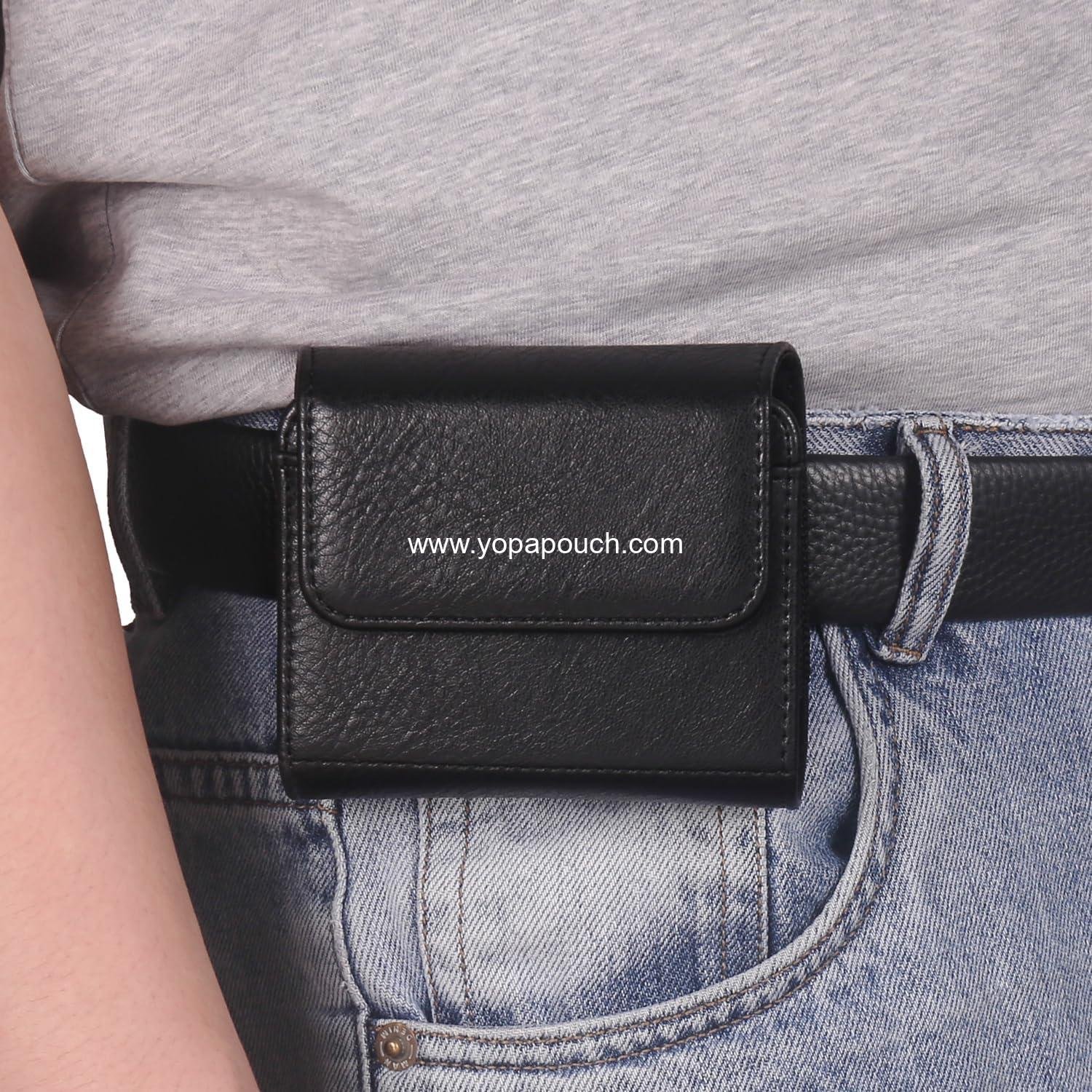 OEM Galaxy Z Flip Belt Clip Holster Leather Black, Men's Waist Bag Smartphone Carrying Case Compatible with Z Flip 7/6/5/4/3/2/1 & Razr 60/50/40 Ultra/Pura X/P50 Pocket - supplier