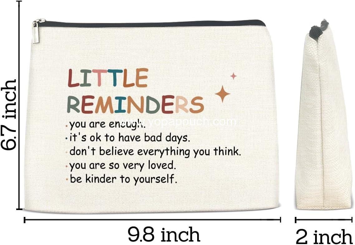 Wholesale Inspirational Motivational Makeup Bag - You Are Enough Cosmetic Travel Bag, Mental Health Gift for Women, Coworker, Best Friends, Zipper Toiletry Pouch for Purse, Factory