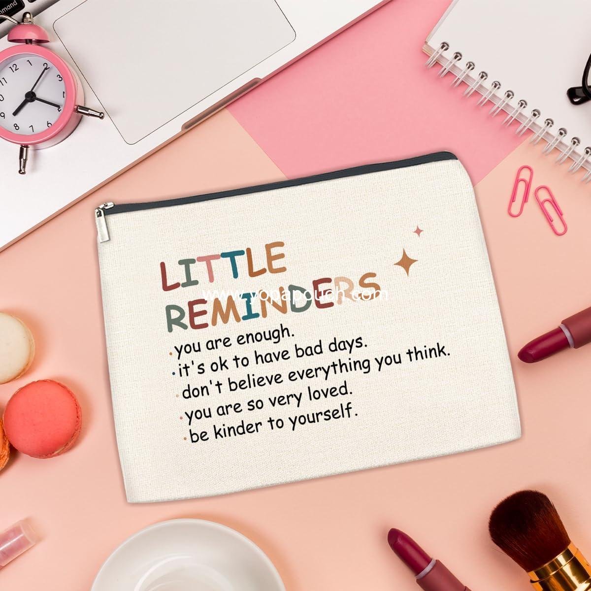 Wholesale Inspirational Motivational Makeup Bag - You Are Enough Cosmetic Travel Bag, Mental Health Gift for Women, Coworker, Best Friends, Zipper Toiletry Pouch for Purse, Factory