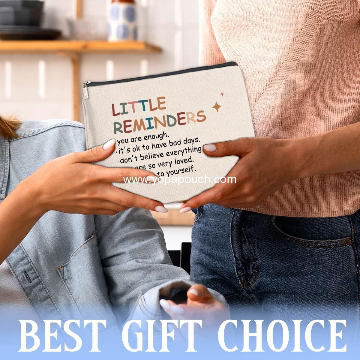 Wholesale Inspirational Motivational Makeup Bag - You Are Enough Cosmetic Travel Bag, Mental Health Gift for Women, Coworker, Best Friends, Zipper Toiletry Pouch for Purse, Factory