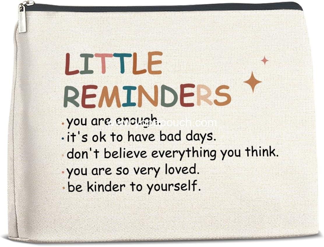 Wholesale Inspirational Motivational Makeup Bag - You Are Enough Cosmetic Travel Bag, Mental Health Gift for Women, Coworker, Best Friends, Zipper Toiletry Pouch for Purse, Factory