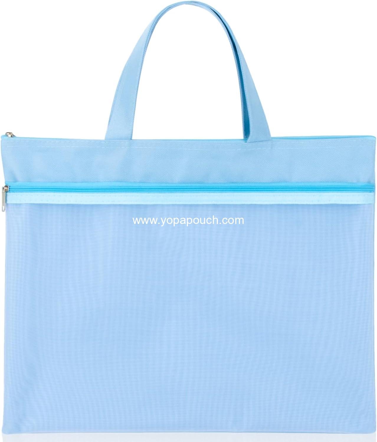 Wholesale Mesh Zipper Pouch with Handle - 11 x 13.7 Inch Reusable Double Pocket Storage Bag, Foldable Nylon Document Organizer for Puzzles, Books, Office, Travel, Shopping, Supplier