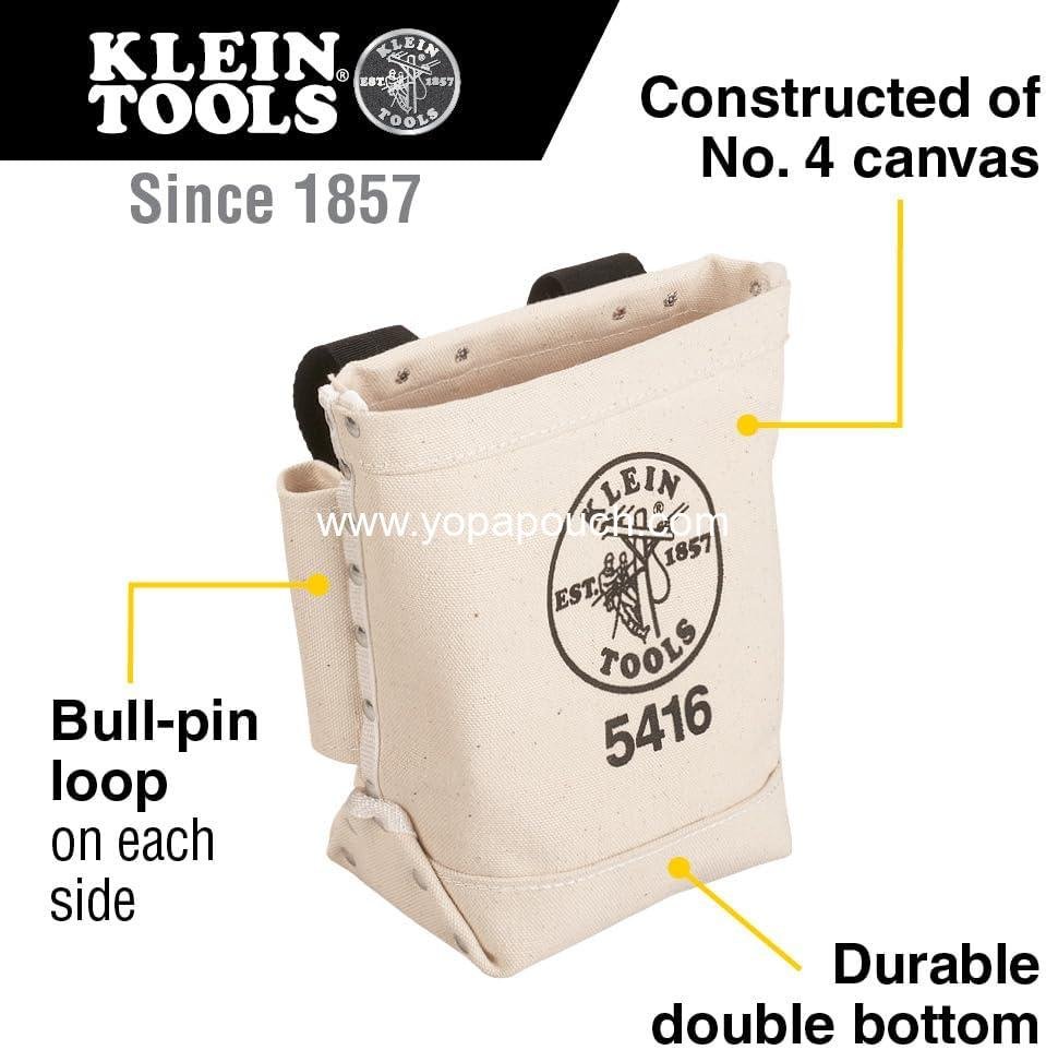 Wholesale Tool Pouch, Small Tool Bag for Bolt Storage with Bull Pin Loops and Belt Strap Connect, 5 x 10 x 9 Inches, Supplier