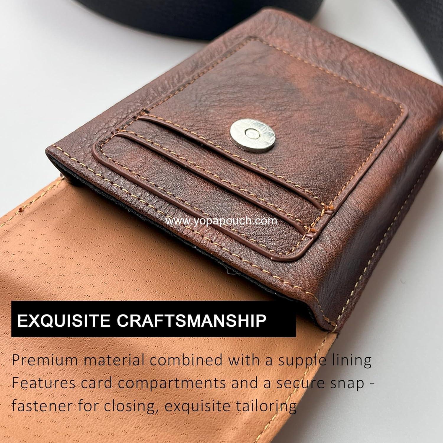 Wholesale 360 Rotating Leather Phone Holster with Belt Clip for iPhone 17, 16, 15, 14, 13, Galaxy S25/S24/S22/S21 - XL Pouch Case for Men (Brown) Manufacturer