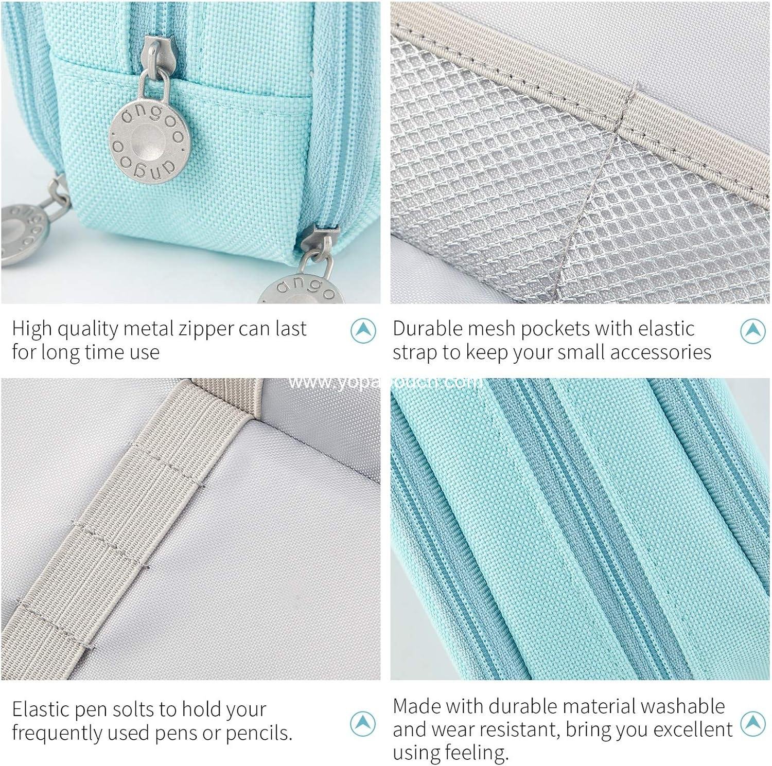 Wholesale Large Capacity Pencil Case with 3 Compartments - Perfect Pencil Pouch for Students and Adults (Light Blue) Supplier