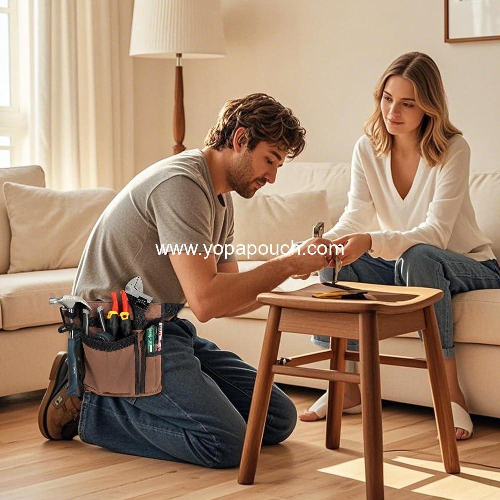 Wholesale 5-Pocket Tool Belt for Men, Durable Canvas Construction, Adjustable Utility Pouch for Husband, Dad, Son, and Handyman, Manufacturer