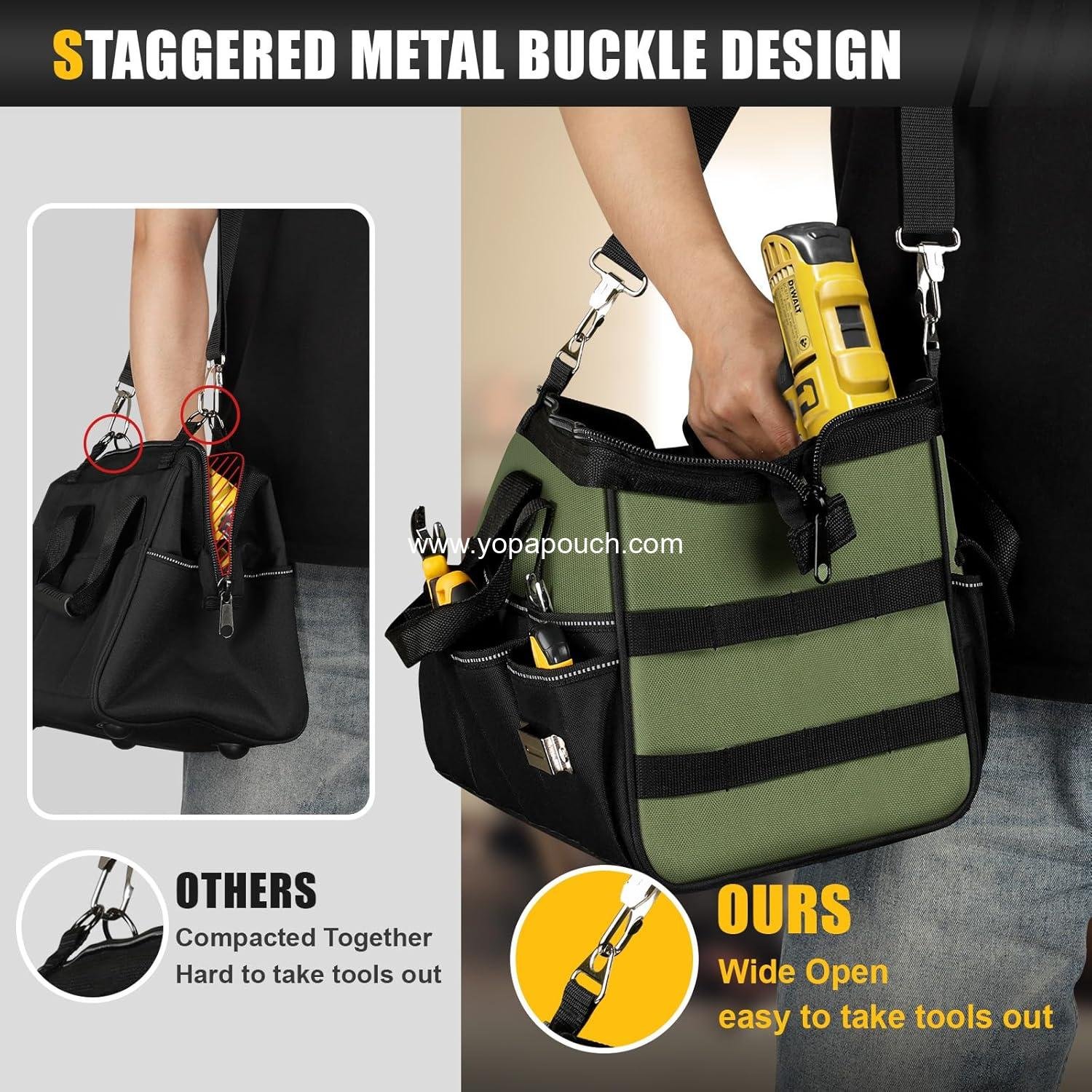 Wholesale 15-Inch Heavy Duty Tool Bag - 16 Pocket Portable Organizer, Soft Handle Large Zipper Carrying Toolbag, Ideal for Mechanic Gifts, Supplier