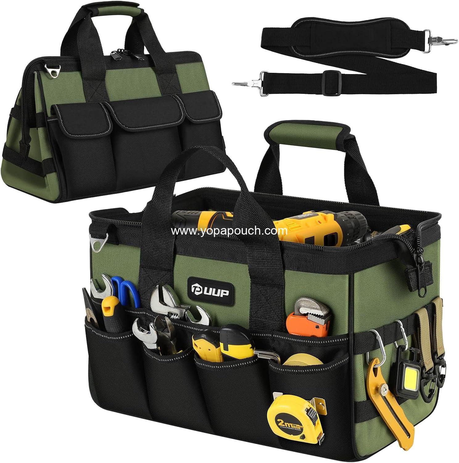Wholesale 15-Inch Heavy Duty Tool Bag - 16 Pocket Portable Organizer, Soft Handle Large Zipper Carrying Toolbag, Ideal for Mechanic Gifts, Supplier