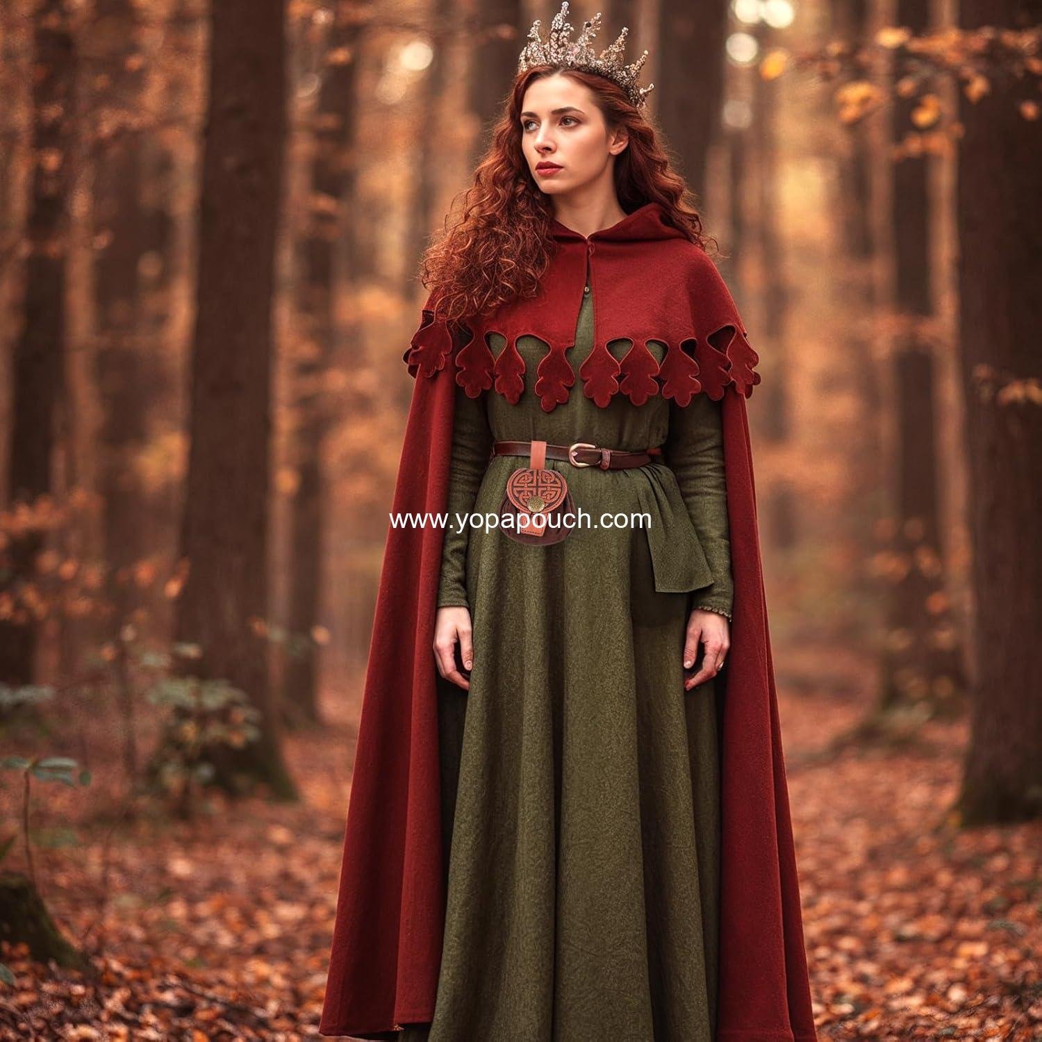 Wholesale Medieval Embossed Leather Drawstring Dice Bag Renaissance Belt Pouch Vintage Coin Storage (B) Supplier