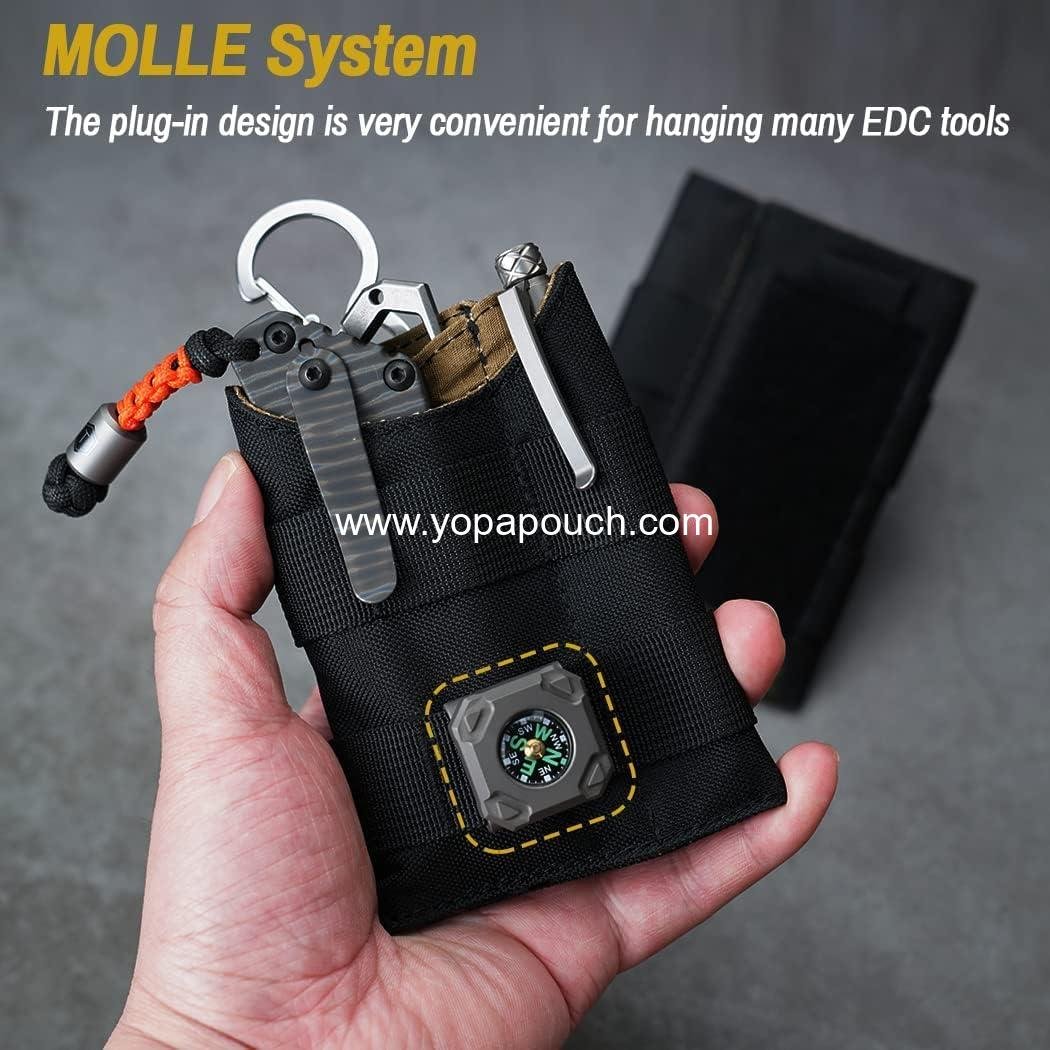 OEM EDC Pocket Organizer Tool Pouch, Multitool Sheath with Patch Area for DIY, 3 Slip Pockets for Outdoor Activities, Daily Carry, Wholesale Supplier