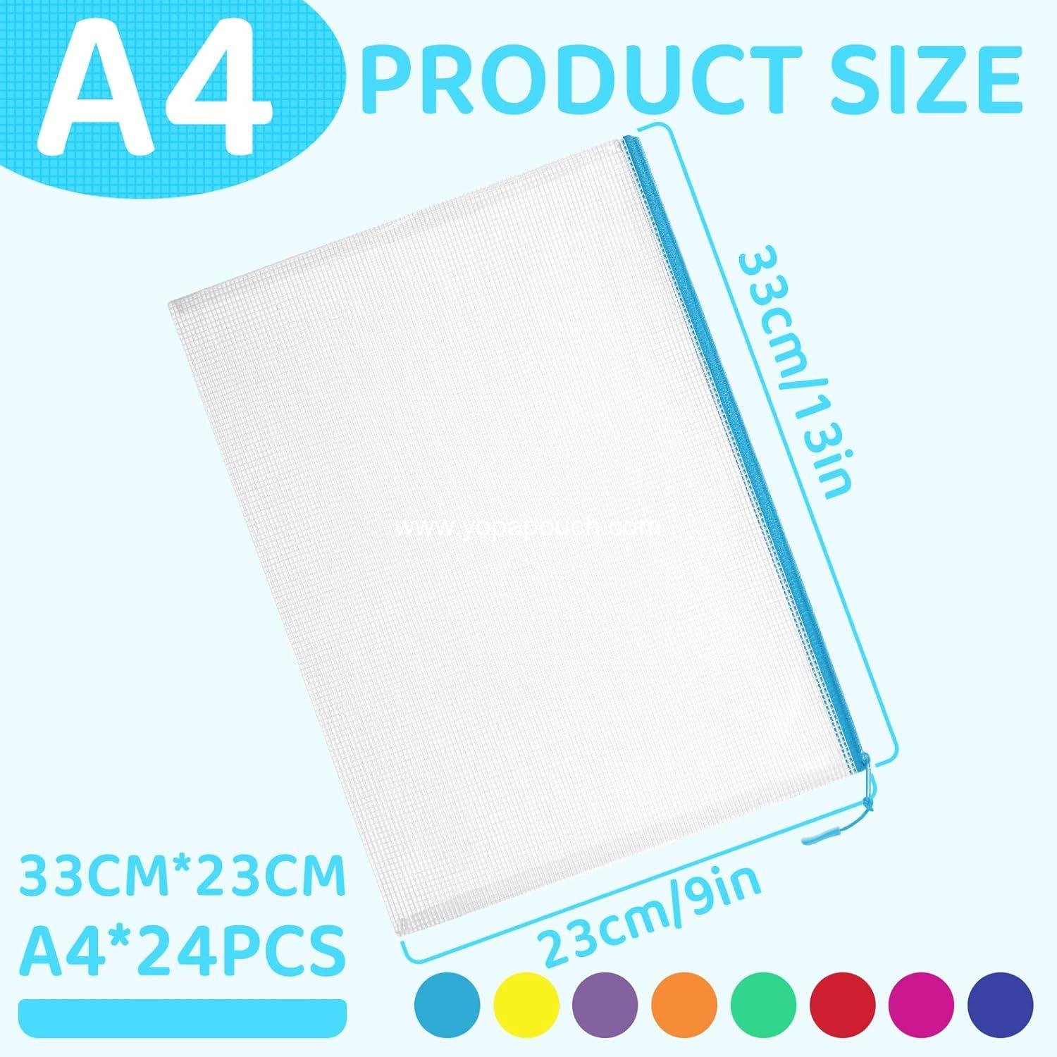 Wholesale 24pcs Mesh Zipper Pouch File Bags, Large Reusable Zipper Pouches 13x9 Inches for Organizing Classroom and Board Games - Supplier