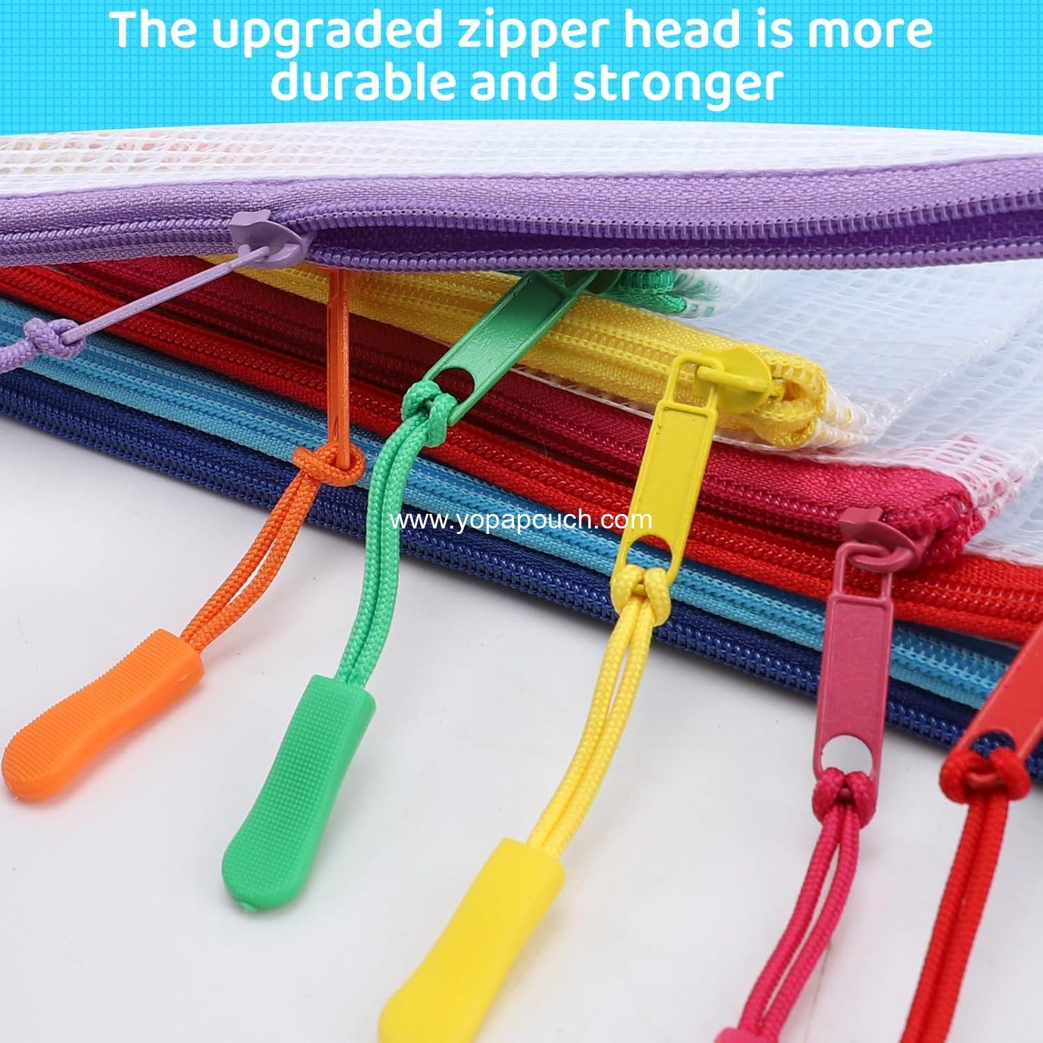 Wholesale 24pcs Mesh Zipper Pouch File Bags, Large Reusable Zipper Pouches 13x9 Inches for Organizing Classroom and Board Games - Supplier