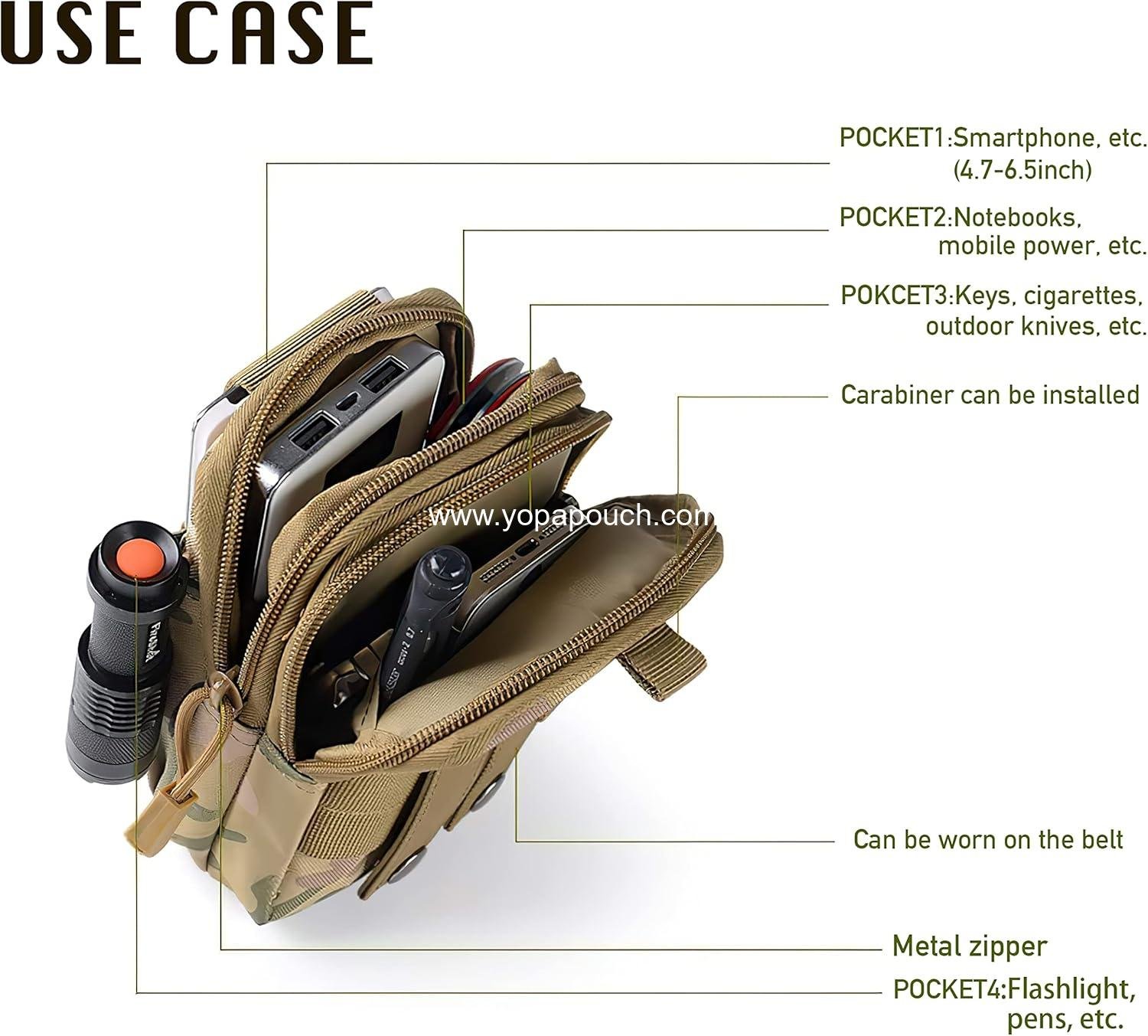 Wholesale Tactical Waist Pouch EDC Outdoor Bag with Phone Belt Clip Holder for Smartphone - Manufacturer