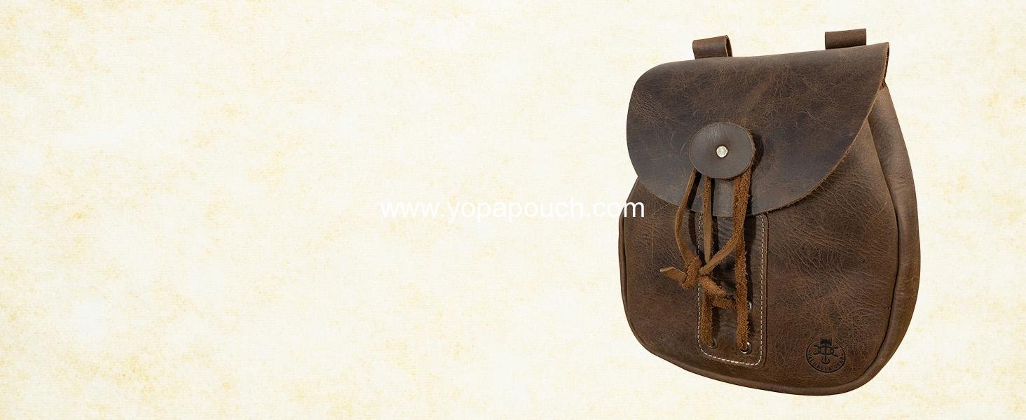 Wholesale Handmade Full Grain Leather Holster Pouch - Durable Waist Bag for Coins, Change, Headphones, and Personal Items - Attaches to Belt - Bourbon Brown Manufacturer