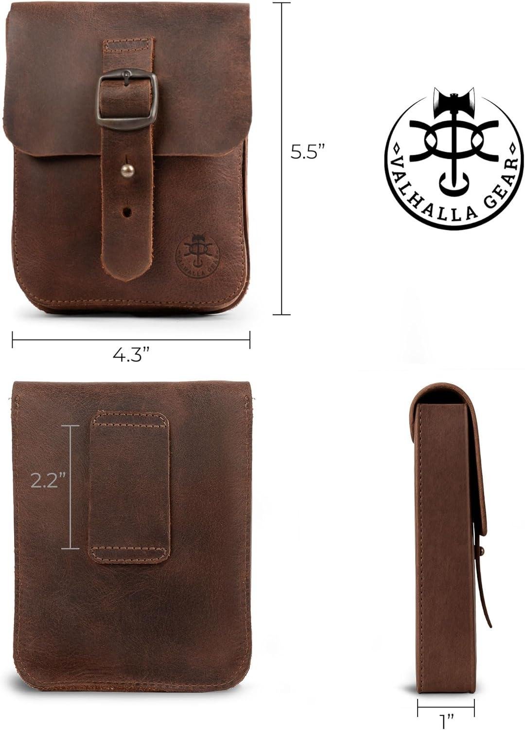 Wholesale Handmade Full Grain Leather Holster Pouch - Durable Waist Bag for Coins, Change, Headphones, and Personal Items - Attaches to Belt - Bourbon Brown Manufacturer