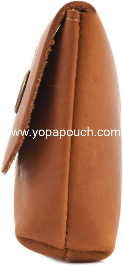 Wholesale Leather Double Button Coin Pouch - Premium Cash & Card Holder, Compact Cable Organizer, Travel Makeup Bag, Handmade Vintage Leather Accessories, Multipurpose Wallet - Supplier