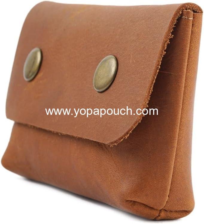 Wholesale Leather Double Button Coin Pouch - Premium Cash & Card Holder, Compact Cable Organizer, Travel Makeup Bag, Handmade Vintage Leather Accessories, Multipurpose Wallet - Supplier