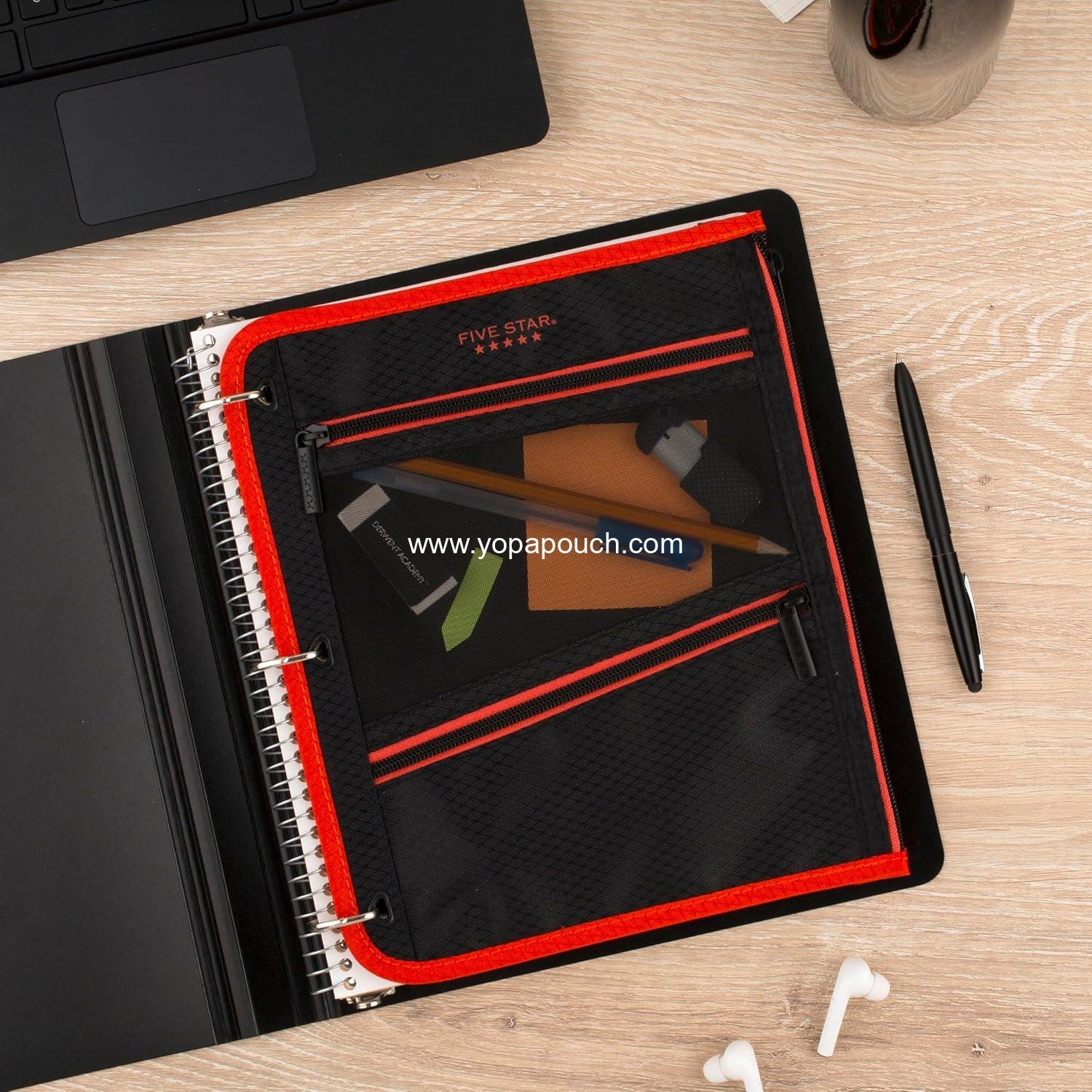 Wholesale 3-Pocket Zipper Pencil Pouch, Fits 3-Ring Binder, Random Color Shipped, 1 Count (50642) - Supplier