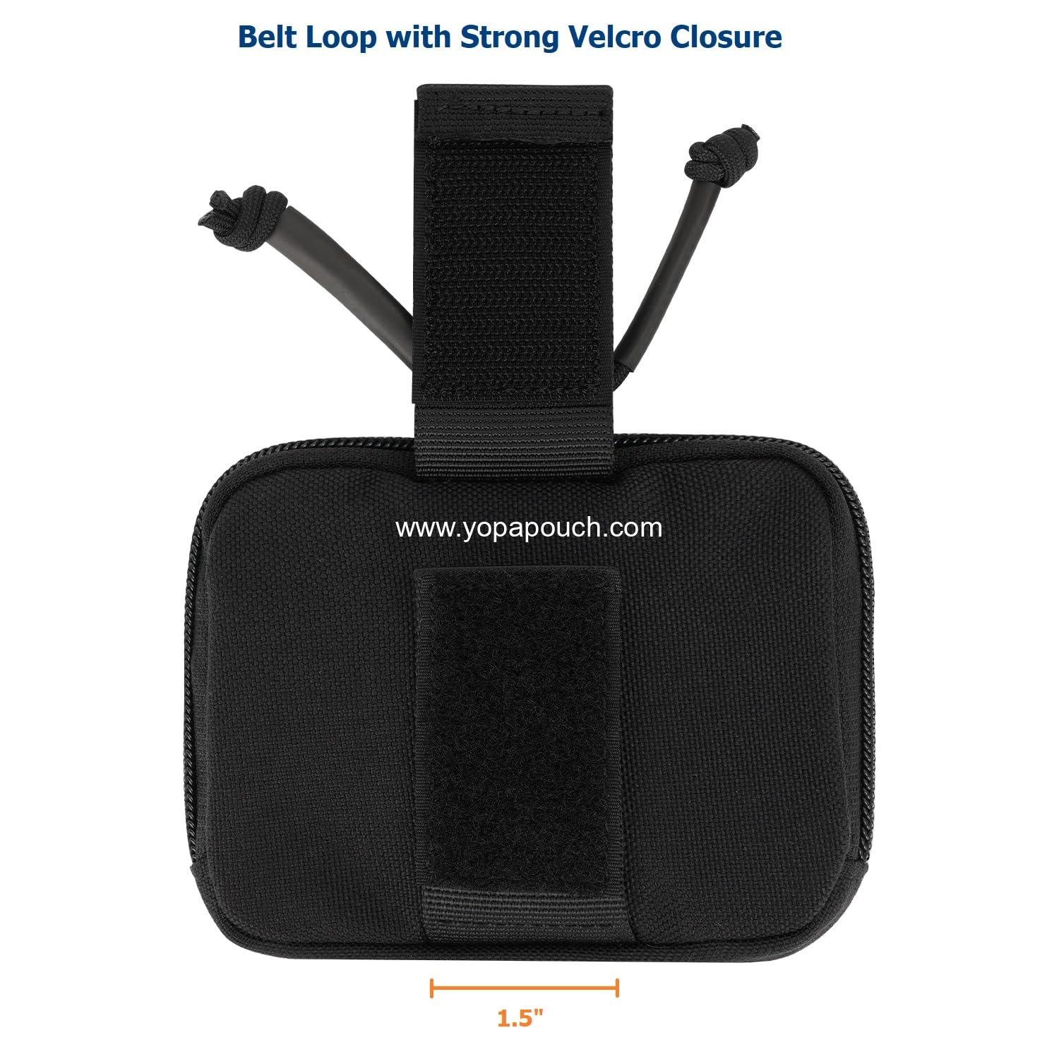 Wholesale Duty Belt Gloves Pouch - Disposable Glove Holder with Double Pockets for Law Enforcement, Security, Firefighter, EMS, EMT, Paramedic First Responders - Nylon Bag with Zipper Closure - Manufacturer