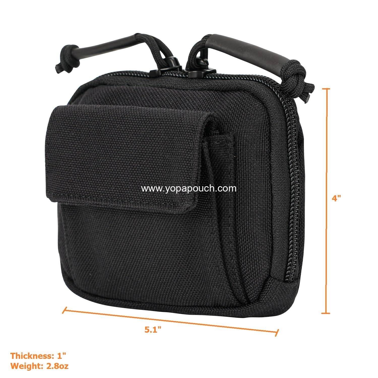 Wholesale Duty Belt Gloves Pouch - Disposable Glove Holder with Double Pockets for Law Enforcement, Security, Firefighter, EMS, EMT, Paramedic First Responders - Nylon Bag with Zipper Closure - Manufacturer