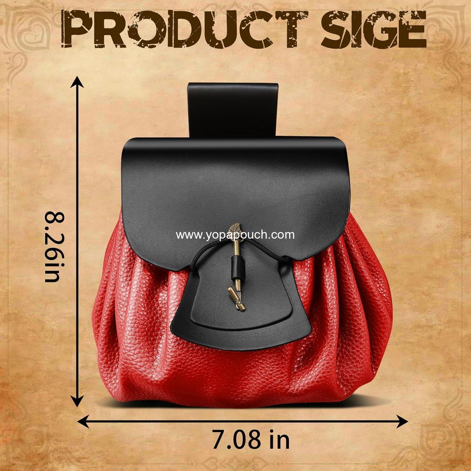 Wholesale Women’s Viking Medieval Belt Pouch, Faux Leather Waist Bag for Ren Fair Costume Accessories - Manufacturer