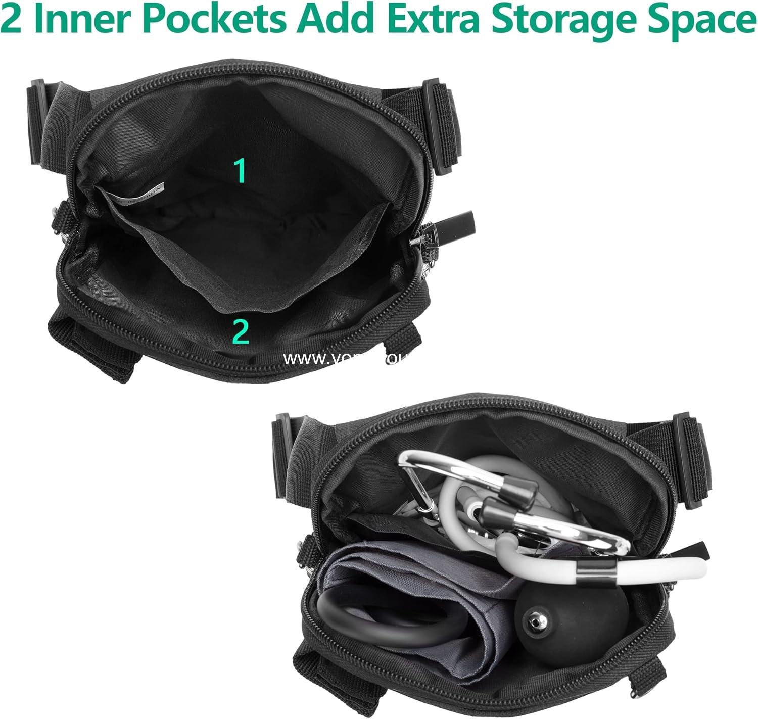 Wholesale Utility Nurse Fanny Pack with Tape Holder and Medical Gear Pockets, Adjustable Waist Storage Bag for Stethoscopes and Scissors, Black Supplier