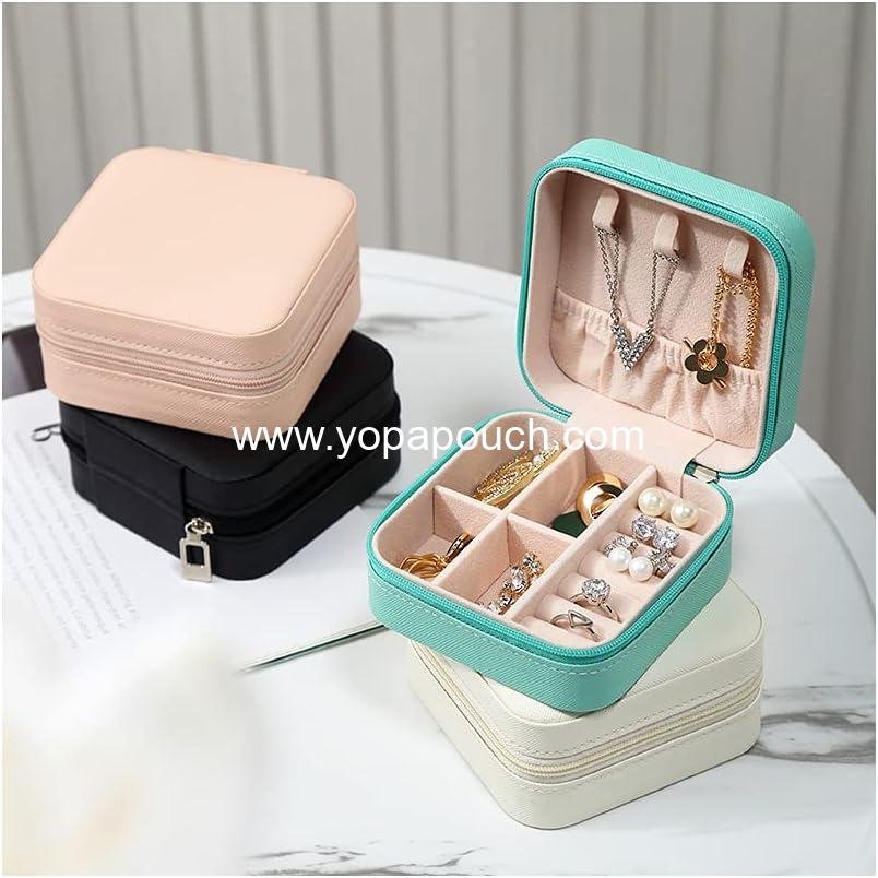 Wholesale Mini Jewelry Travel Case - Small Portable Organizer Box for Rings, Earrings, Necklaces - Perfect Gifts for Women, Girls, Weddings, Birthdays, New Year, Christmas (Blue) Supplier