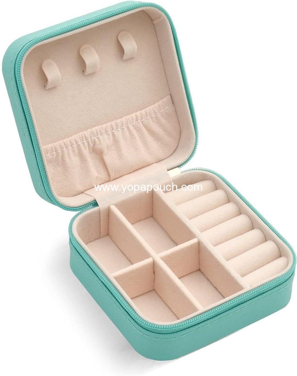 Wholesale Mini Jewelry Travel Case - Small Portable Organizer Box for Rings, Earrings, Necklaces - Perfect Gifts for Women, Girls, Weddings, Birthdays, New Year, Christmas (Blue) Supplier