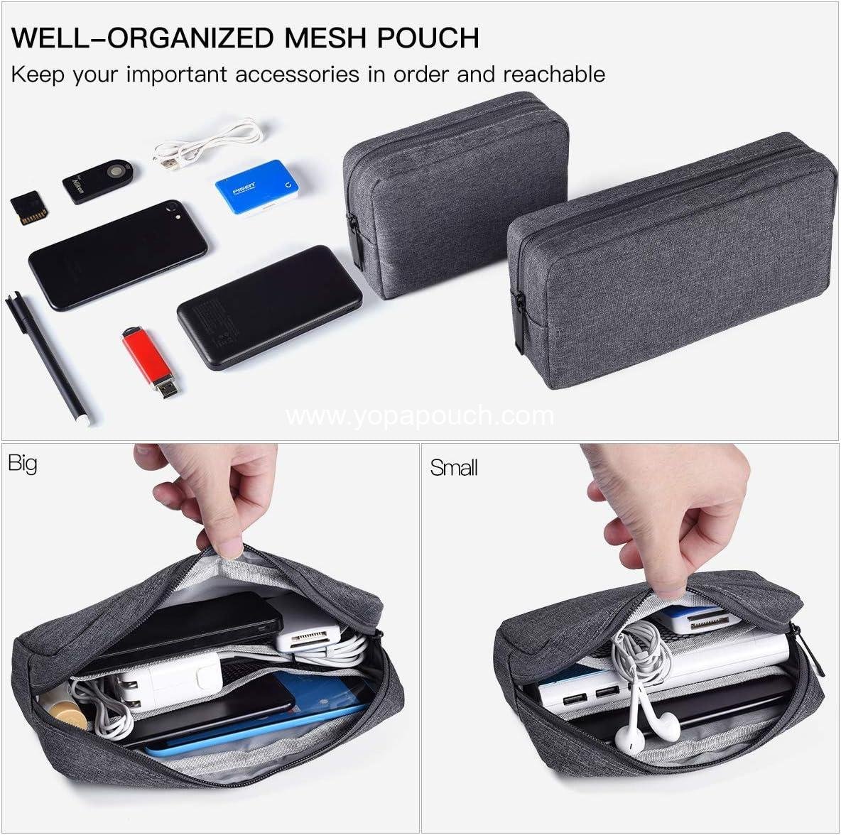 Wholesale Universal Electronics Accessories Carrying Case Set, 2PCS Large + Small Portable Storage Pouch, Travel Cosmetic Bag, Cable Organizer for Hard Drive, Mouse, Power Bank, Adapter, Cellphone, Space Gray, Supplier