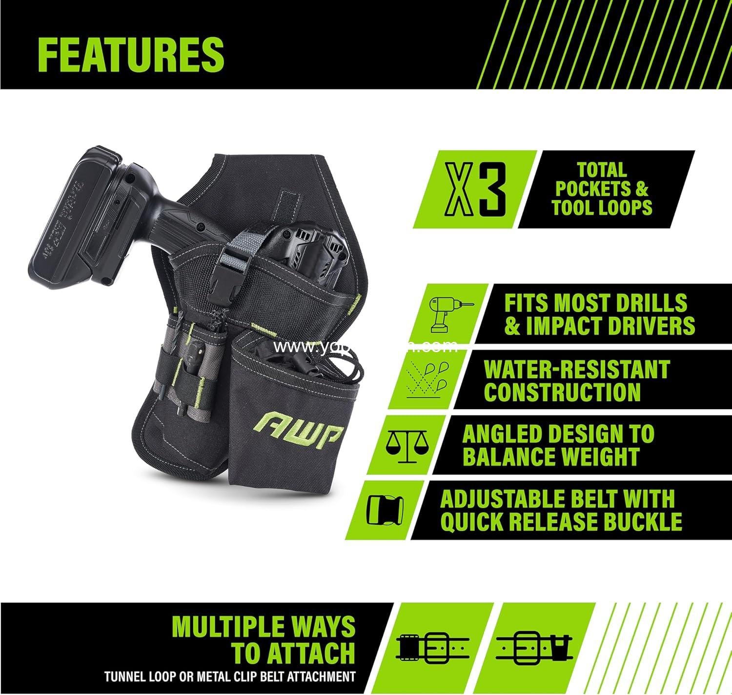 Wholesale Multi-Pocket Electrician Tool Pouch, Premium Durable Leather Organizer for Men’s Tool Belts and Construction Jobs, 1LC-412-RL-3 Supplier