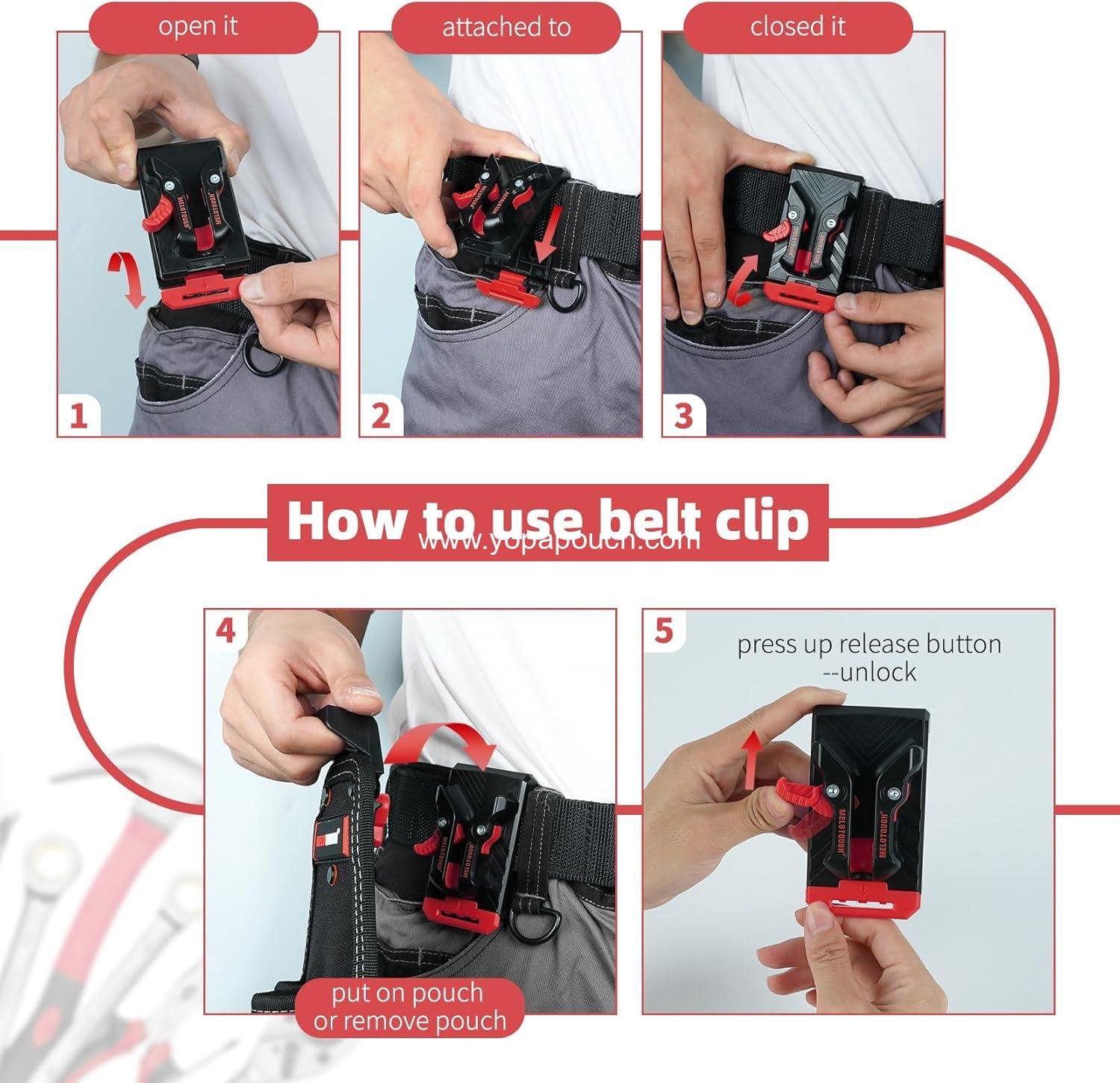 Wholesale Professional Electrician Tool Pouch Bag with Shoulder Strap and Belt Clip for Quick Attachment and Release - Manufacturer