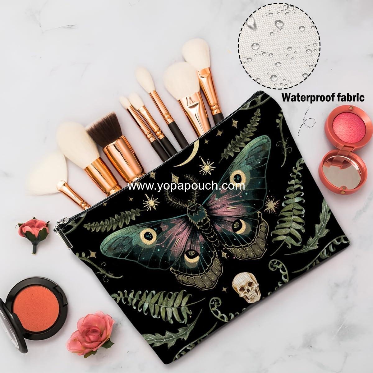 Wholesale Butterfly Moth Makeup Bag, Gothic Travel Pouch and Cosmetic Organizer, Witchy Gifts for Women, Girls, Daughters, Sisters, Coworkers, Friends, Bestie, Graduation, and Birthday Gifts - Supplier