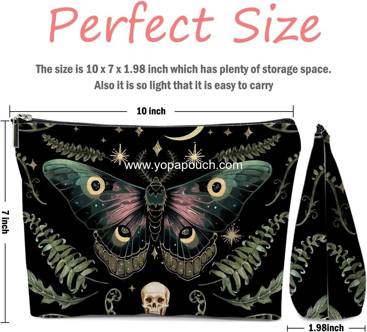 Wholesale Butterfly Moth Makeup Bag, Gothic Travel Pouch and Cosmetic Organizer, Witchy Gifts for Women, Girls, Daughters, Sisters, Coworkers, Friends, Bestie, Graduation, and Birthday Gifts - Supplier