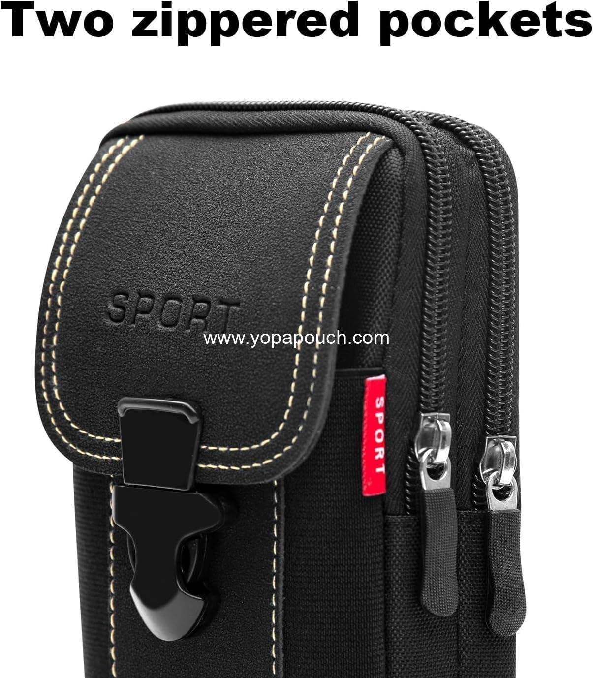 Wholesale Tactical Cell Phone Holster with 2 Belt Pouches for Men - Black Cell Phone Holder for Belt - Cell Phone Holster with Belt Loop Supplier