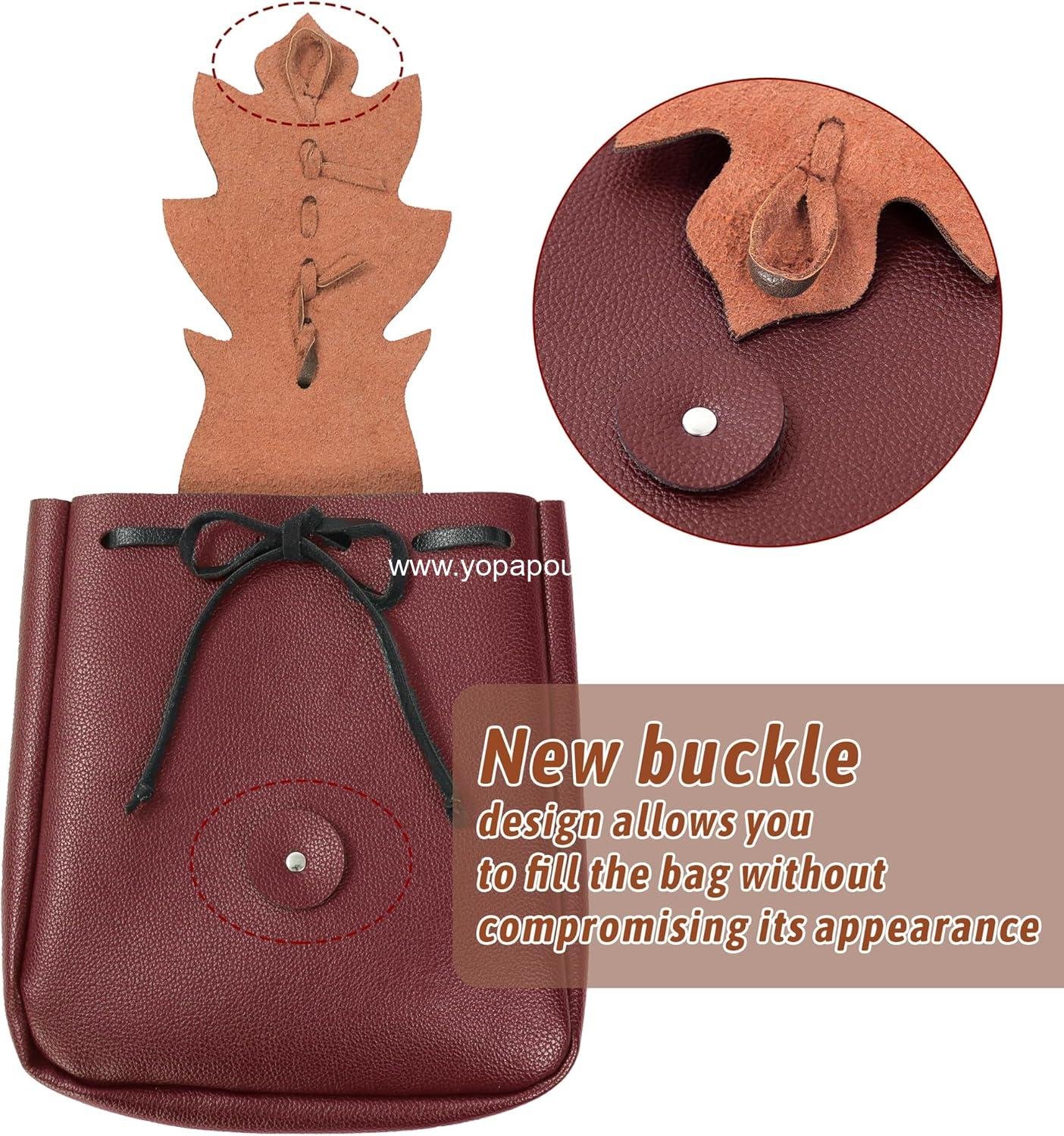 Wholesale Leaf Design Belt Pouch Fanny Pack Waist Drawstring Bag for Medieval Fairy Costume Accessories Supplier