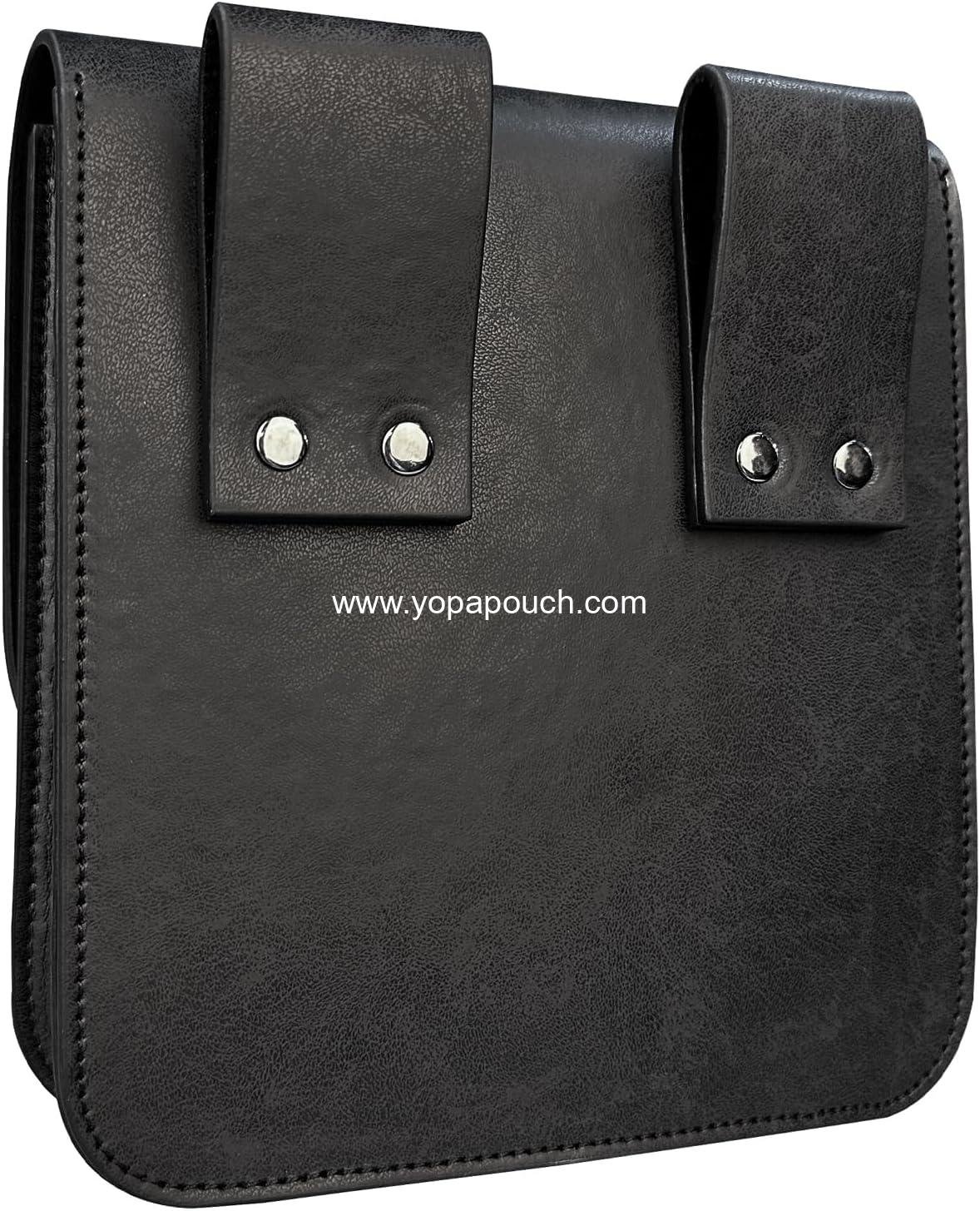 Wholesale Medieval Alchemy Faux Leather Belt Bag with Cork Potion Vials, Fantasy Wizard Waist Pouch Side Pack for Halloween, Black Color - Supplier