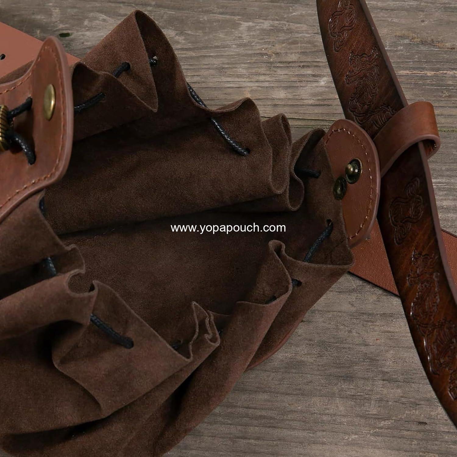 Wholesale Retro Waist Bag - Vintage Leather Belt Pouch, Portable Coin Purse for Travel, Style 4 - Supplier