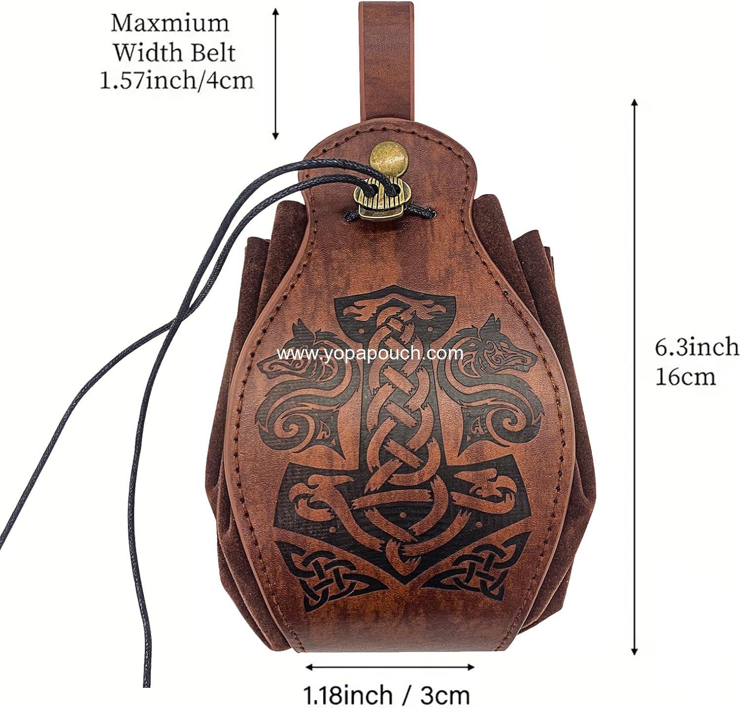 Wholesale Retro Waist Bag - Vintage Leather Belt Pouch, Portable Coin Purse for Travel, Style 4 - Supplier