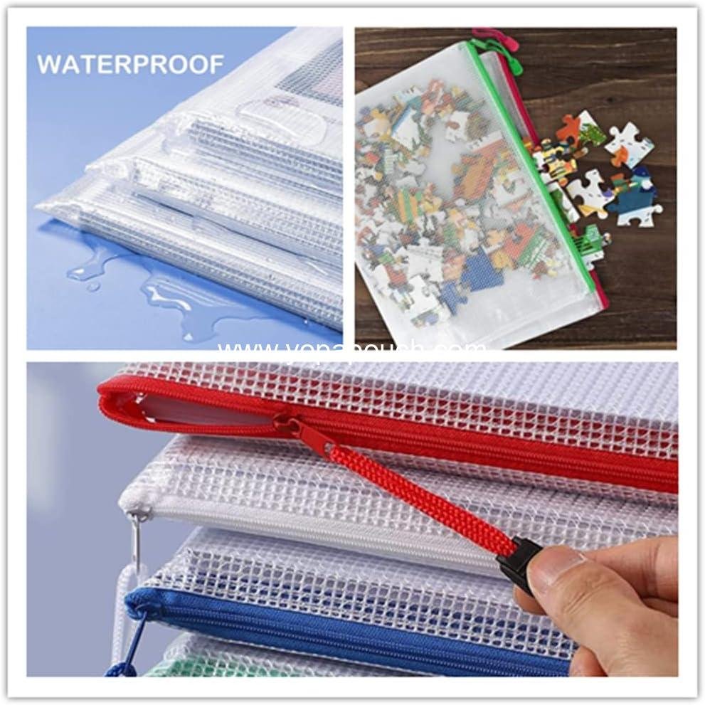 Wholesale Mesh Zipper Pouch Bag, A4 Size Waterproof Plastic Storage Bags for Organizing Office Supplies and Arts & Crafts (40 Pack, 10 Colors) - Manufacturer