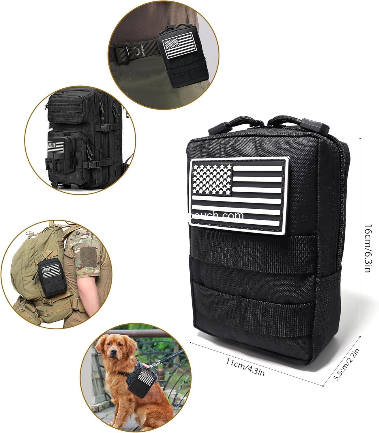 Wholesale Small Molle Pouches - Tactical Compact Water-Resistant EDC Utility Belt Waist Pack Bag 2 Pack Manufacturer