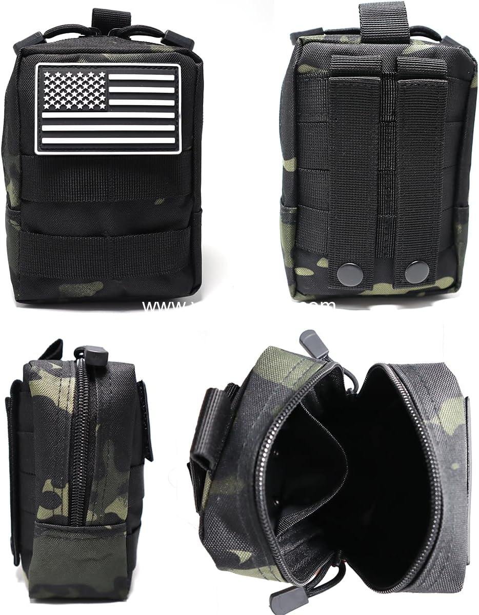 Wholesale Small Molle Pouches - Tactical Compact Water-Resistant EDC Utility Belt Waist Pack Bag 2 Pack Manufacturer