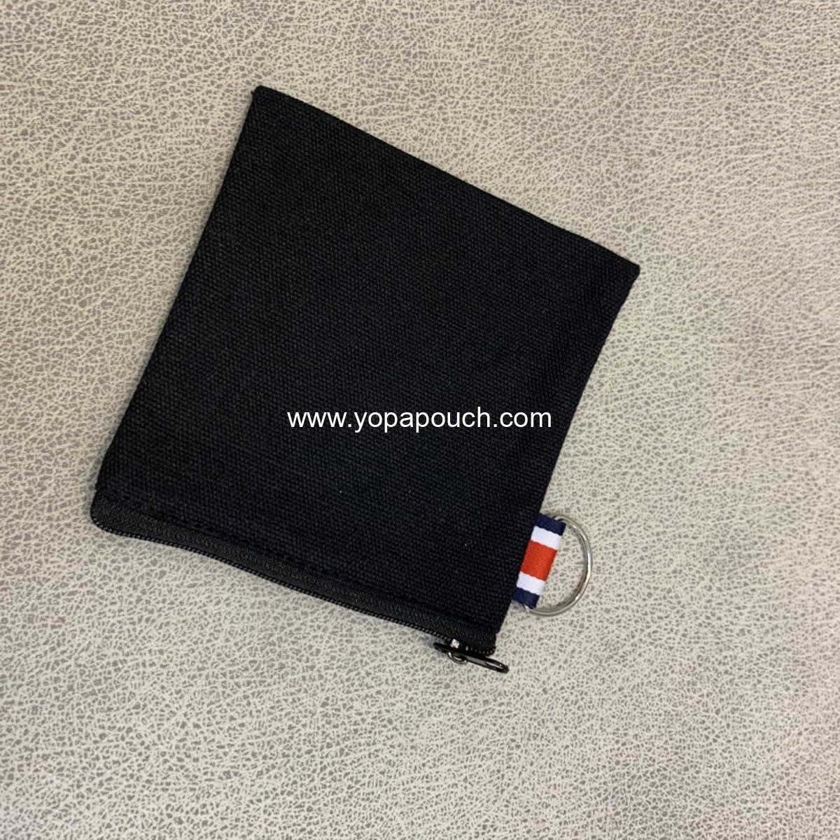 OEM 3 Pack Small Canvas Zipper Pouch with Hanging Ring - Square Pocket Travel Storage Organizer Case for Makeup, Lipstick, Coins, Earphones, Charger Cables - Mini Toiletry Bag - Wholesale Supplier