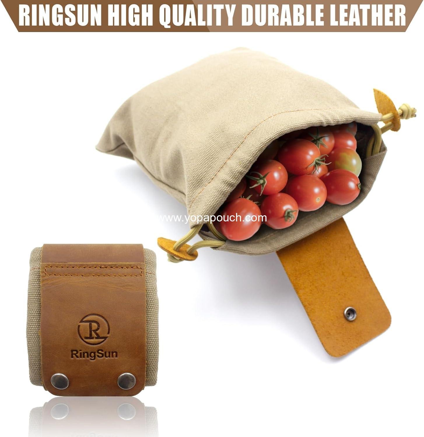 Wholesale Collapsible Waxed Canvas Mushroom Foraging Bag, Camping Pouch with Leather Bushcraft Belt Tinder Dump - Supplier